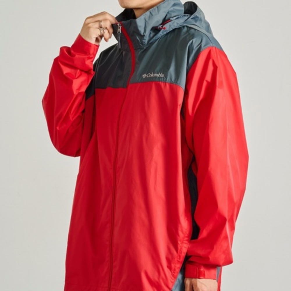 Columbia Men’s Glennaker Lake Rain Jacket – Red/Gra